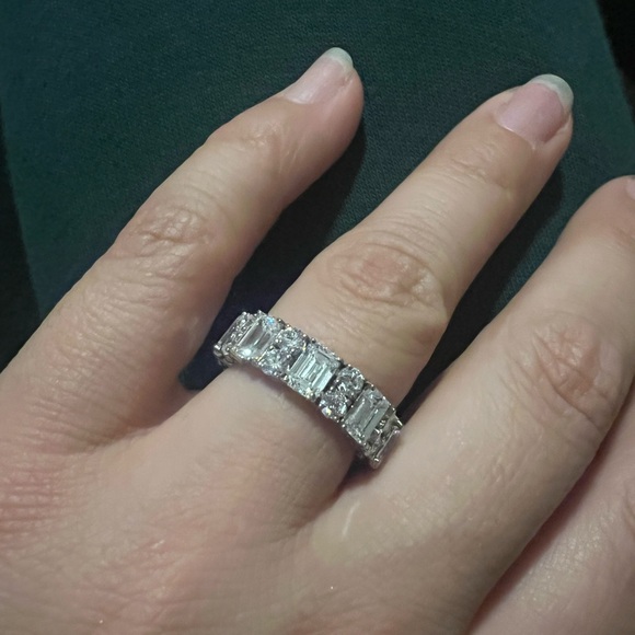 14k 6.15tcw Lab Diamond Eternity Band size 5.5 - Picture 2 of 2